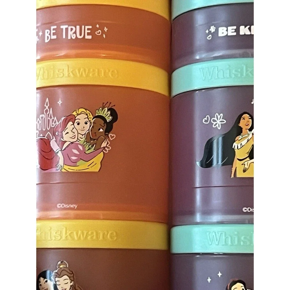 Disney Princess Whiskware Stackable Snack Containers 3-Pack Kids Toddlers New